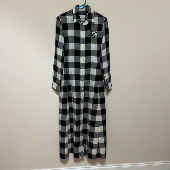 Polo Ralph Lauren Embellished Logo Wool Long Shirtdress size 2 - Picture 4 of 10